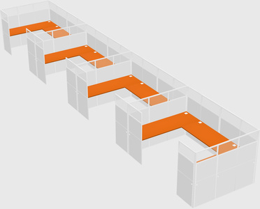 U-shaped cubicle