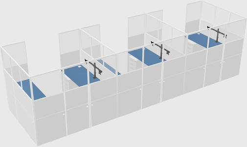 U-shaped cubicle