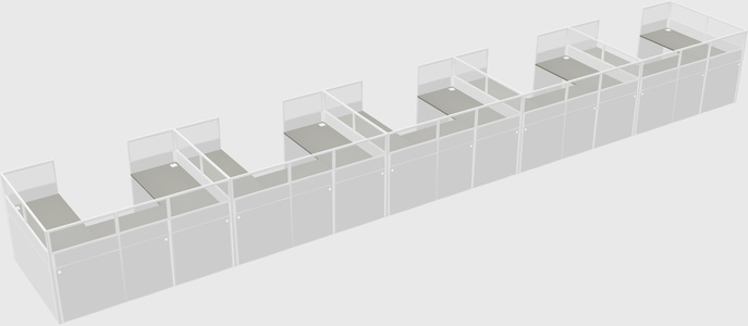 Cabine en u