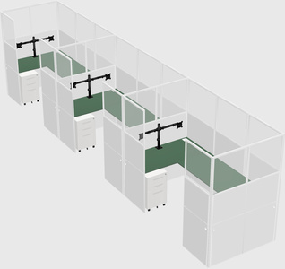U-shaped cubicle