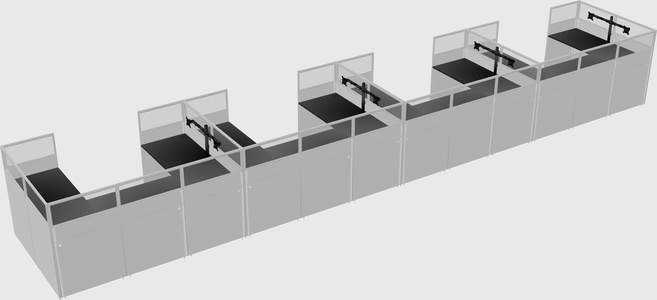 U-shaped cubicle