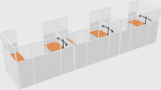 U-shaped cubicle