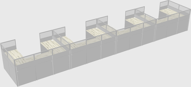 U-shaped cubicle