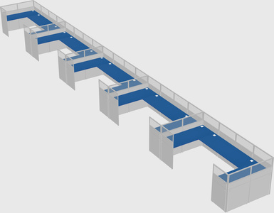 U-shaped cubicle