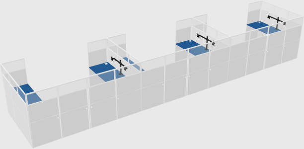 U-shaped cubicle