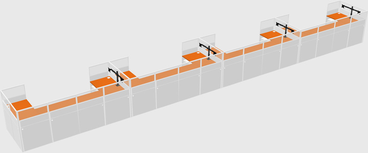 U-shaped cubicle