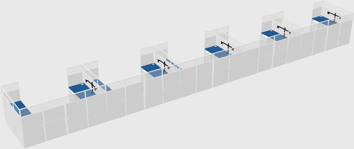 U-shaped cubicle