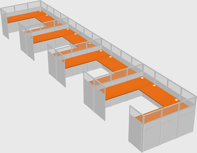 U-shaped cubicle