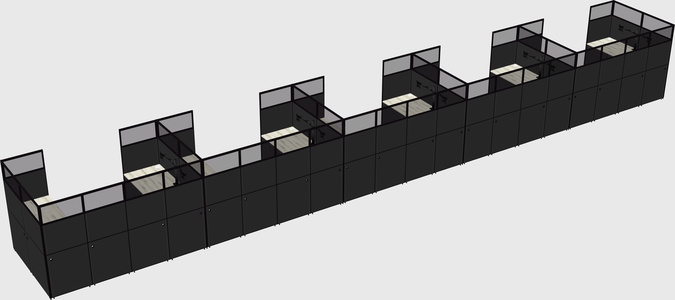 U-shaped cubicle