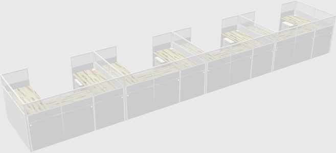 U-shaped cubicle