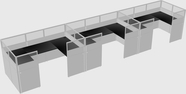 U-shaped cubicle