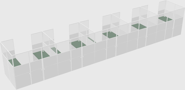 U-shaped cubicle