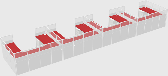 U-shaped cubicle