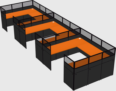 U-shaped cubicle