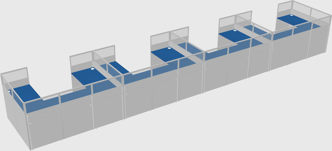 U-shaped cubicle