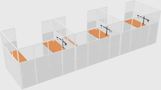U-shaped cubicle