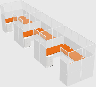U-shaped cubicle
