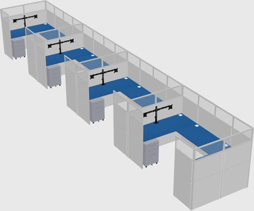 U-shaped cubicle