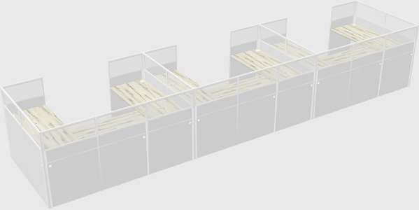 U-shaped cubicle