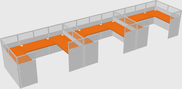 U-shaped cubicle