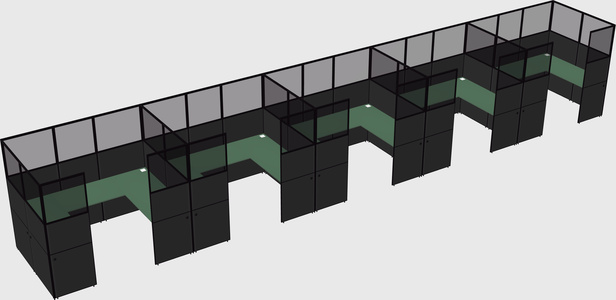 U-shaped cubicle