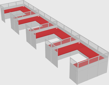 U-shaped cubicle