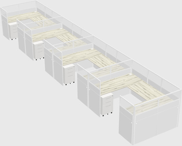 U-shaped cubicle