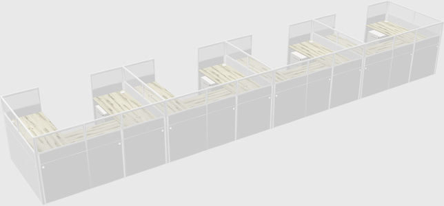 U-shaped cubicle