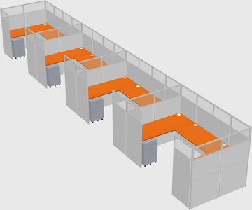 U-shaped cubicle