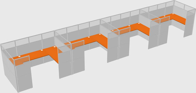 U-shaped cubicle