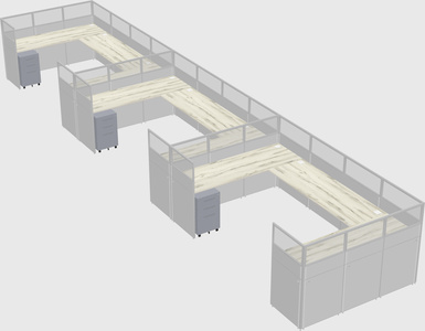 U-shaped cubicle