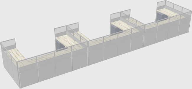 U-shaped cubicle