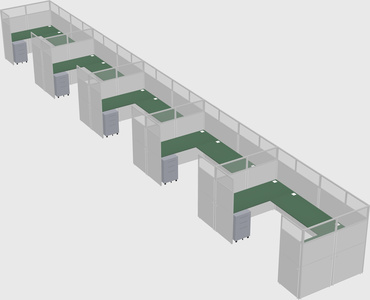 U-shaped cubicle
