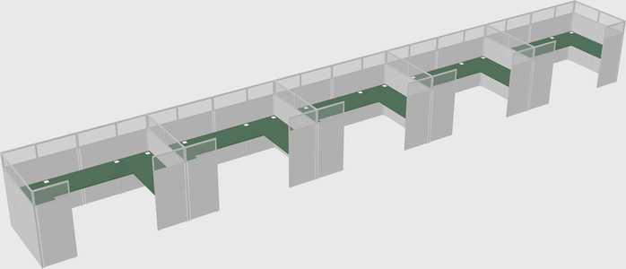 U-shaped cubicle