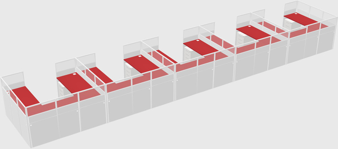 U-shaped cubicle