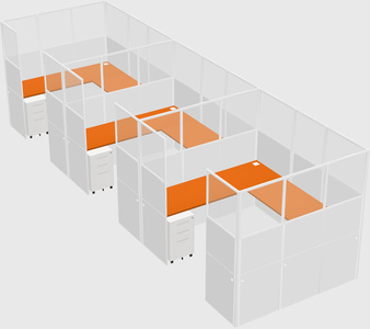 U-shaped cubicle