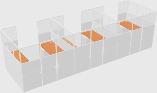 U-shaped cubicle