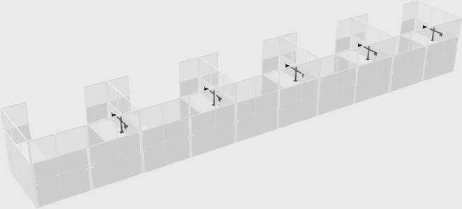 U-shaped cubicle