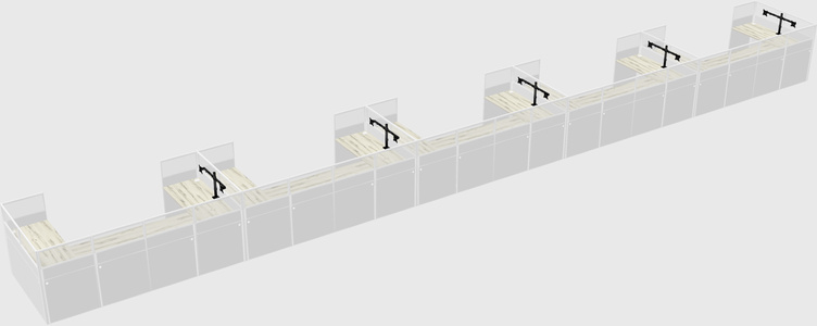 U-shaped cubicle