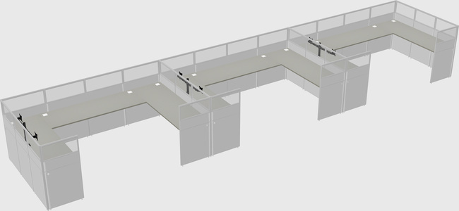 U-shaped cubicle
