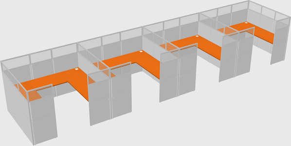 U-shaped cubicle