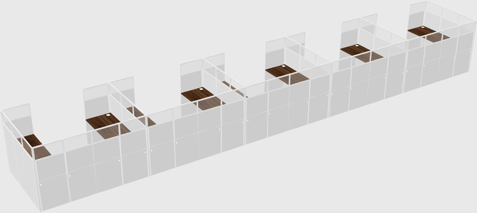 U-shaped cubicle