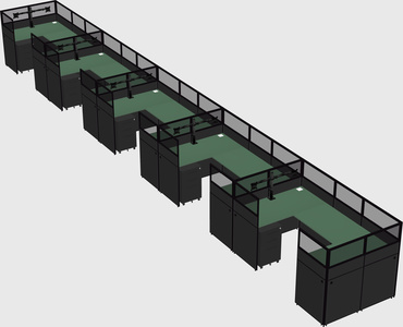U-shaped cubicle