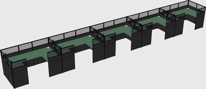 U-shaped cubicle