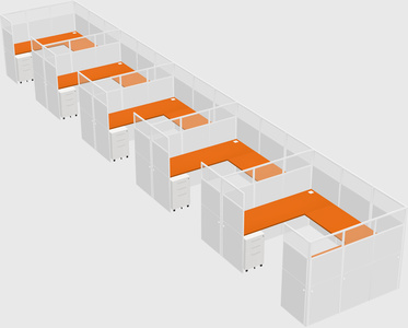 U-shaped cubicle