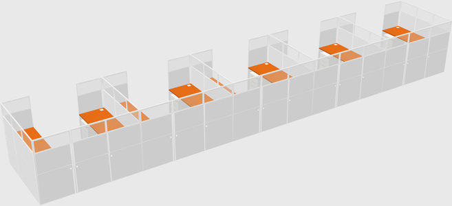 U-shaped cubicle