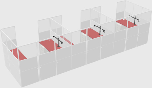 U-shaped cubicle