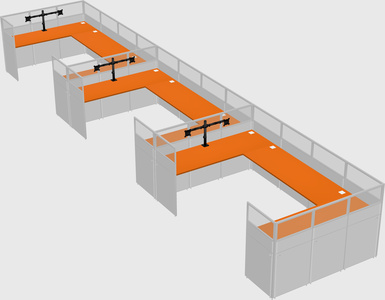 U-shaped cubicle