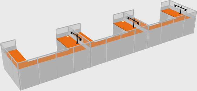 U-shaped cubicle