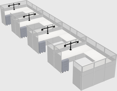 U-shaped cubicle